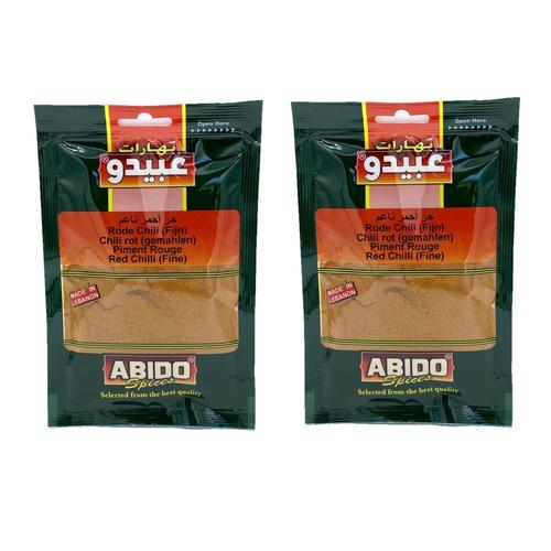 Lot 2x Épices Piment Rouge - Abido - Sachet 50g