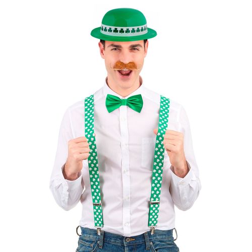 Pack Bretelles Chapeau Et N?ud Papillon Saint Patrick Adulte