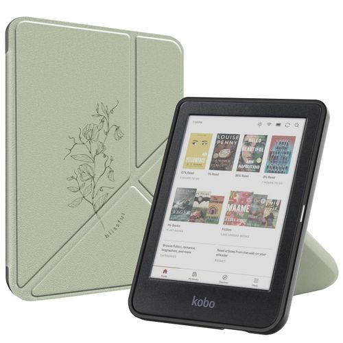 iMoshion Étui de liseuse portefeuille design Pliable Kobo Clara Colour / Kobo Clara BW Floral Green