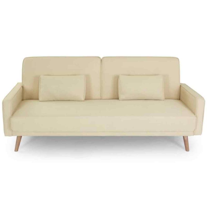 Paris Prix - Canapé 3 Places Convertible "Scandi" 205cm Beige