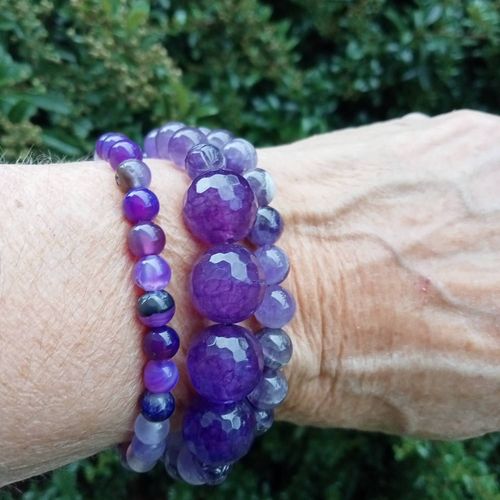 Lot De 3 Bracelets En Améthyste
