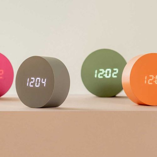 Réveil rond LED en MDF Spry