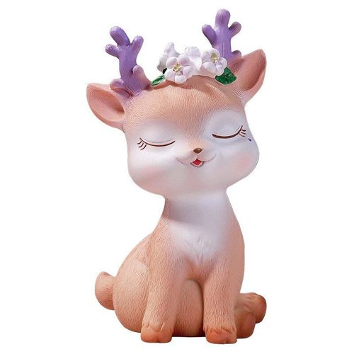 Statue De Cerf En Résine, Décoration D'intérieur De Voiture Dans Diverses Postures, Décoration D'étagère De Maison Drôle Pour Enfants Bureau Filles Lbe