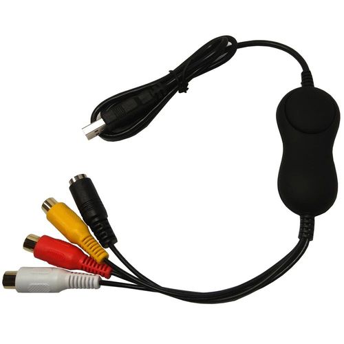 Prise de capture vidéo standard UVC USB2.0,pour Windows,discreLinux,vidéo composite/s-vidéo à partir d'un ancien caméscope,VHS via logiciel - Type Black