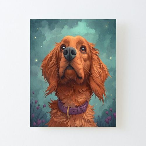 Canevas imprimer Setter Irlandais Regard Adorable Impression sur toile DIY installer 40x50cm