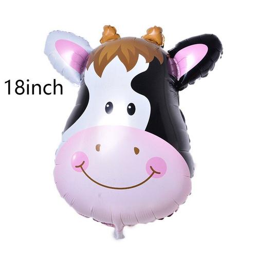 Vache 18inch - Ballons En Forme D'animaux, 1 Pièce, Grand Dessin Animé, Hérisson, Renard, Raton Laveur, Écureuil, Décoration De Fête En Forêt, Anniversaire, Baby Shower, Jungle, Jouet