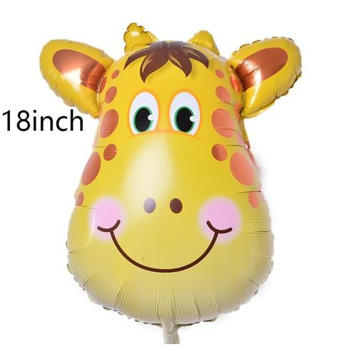 Girafe 18inch - Ballons En Forme D'animaux, 1 Pièce, Grand Dessin Animé, Hérisson, Renard, Raton Laveur, Écureuil, Décoration De Fête En Forêt, Anniversaire, Baby Shower, Jungle, Jouet