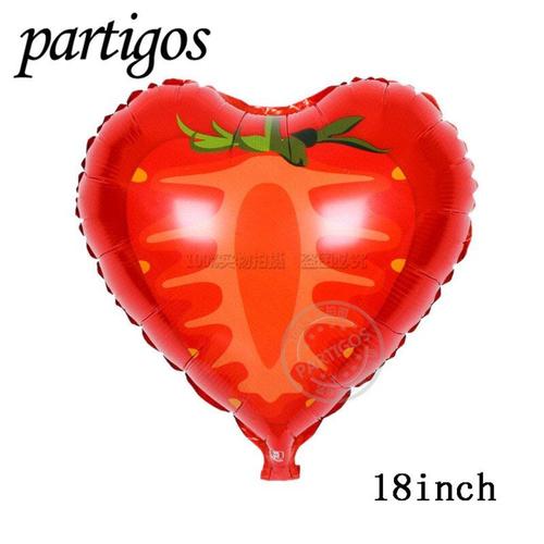 18inch Fraise - 1 Pièces Fruits Légumes Ballons Summer Party Décor Fraise Ananas Pastèque Ballon Hélium Hawaï Party Décor De Fruits Tropicaux