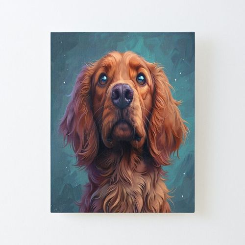 Canevas imprimer Visage heureux du Setter irlandais Impression sur toile DIY installer 40x50cm