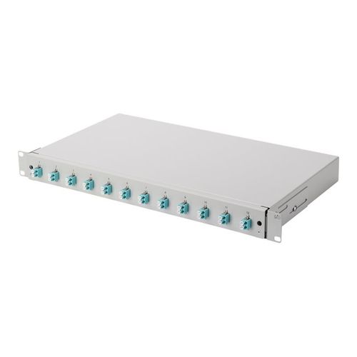 DIGITUS - Boîtier d'épissures - LC Duplex MM X 12 - gris, RAL 7035 - 1U - 19