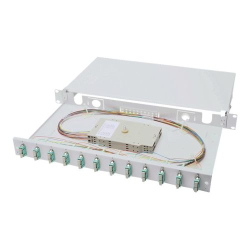 DIGITUS Professional DN-96321/3 - Boîtier d'épissures - SC Duplex MM X 12 - gris, RAL 7035 - 1U - 19