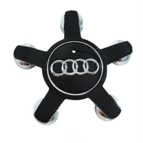 4 Pièces 135mm Cache-Moyeu Avec Logo Pour Jante En Alliage Compatible Avec Audi Sline A3 A4 A5 A6 A8 Lq3 Q5 Q7 (Noir)