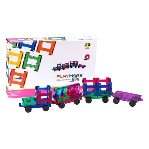 Magnetic Tiles 3d Train Playmags 155 - 20 Pcs Set