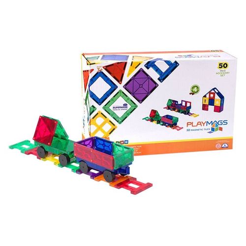 Magnetic Tiles 3d Train Playmags 153 - 50 Pcs Set