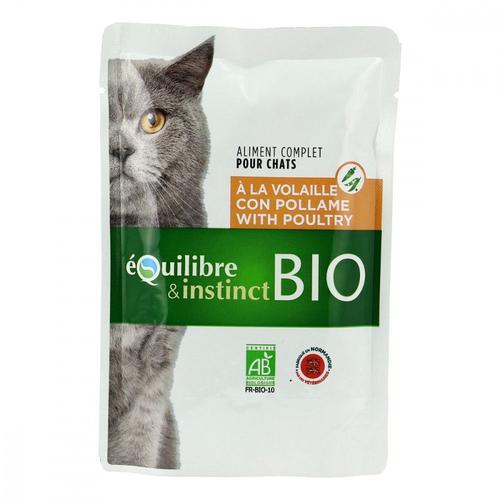 Equilibre & Instinct Un Emincés Bio A La Volaille,1 Sachet De 100g Pour Chat 401062