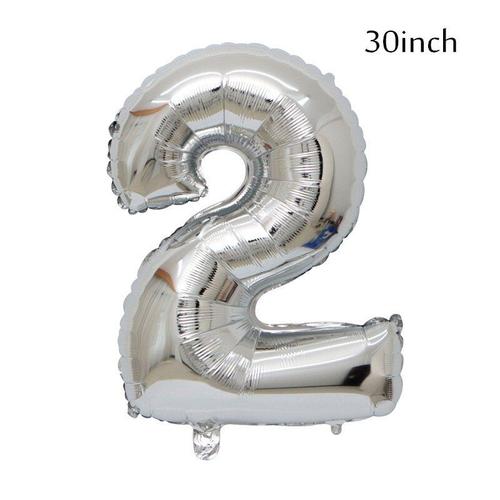 comme image - Ballons numéros 2 en feuille d'aluminium, 1 pièce, 40 pouces, décor de fête d'anniversaire de mariage, 2ème anniversaire, fournitures de fête prénatale