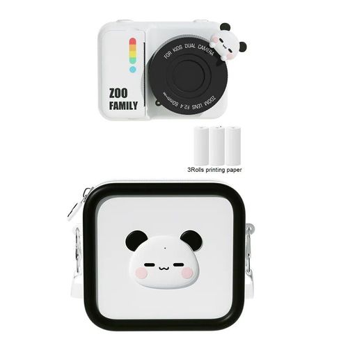 Appareil Photo À Impression Instantanée Pour Enfants,Joli Sac Initié,Écran 3.0 "",Vidéo 1080p,Photo Numérique,Cadeau Pour Enfant Fille Et Garçon - Type Panda 3r With Bag