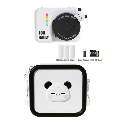 Appareil Photo À Impression Instantanée Pour Enfants,Joli Sac Initié,Écran 3.0 "",Vidéo 1080p,Photo Numérique,Cadeau Pour Enfant Fille Et Garçon - Type Panda 3r 32g Bag