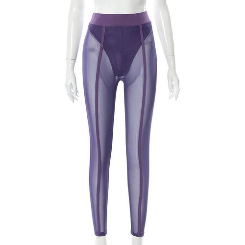 Leggings Taille Haute En Maille Transparente Pour Femmes,Pantalons De Sport Minces,Pantalons De Survêtement De Fitness Décontractés,Noir Épissé Transparent,Surintendant Long,Sexy,2022