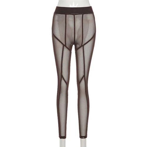 Leggings Taille Haute En Maille Transparente Pour Femmes,Pantalons De Sport Minces,Pantalons De Survêtement De Fitness Décontractés,Noir Épissé Transparent,Surintendant Long,Sexy,2022
