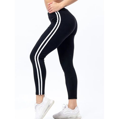 Legging Imprimé Rayé Pour Femme,Pantalon De Sport,Sexy,Push-Up,Noir,Haute Élasticité,Taille Élastique