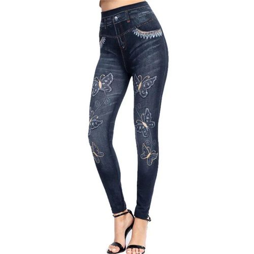 Ljprofits Ic Iyao-Leggings Push-Up Taille Haute Sans Couture Pour Femmes,Pantalons En Faux Denim Creux,Pantalons En Maille Respirante,Vêtements De Fitness D'entraînement,
