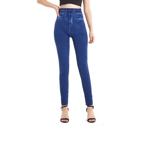 Visnxgi-Leggings En Faux Denim Pour Femme,Jeans Slim Sans Couture,Pantalon Crayon Décontracté,Jegging De Dehors,Fitness Et Entraînement,Impression De Poches,Été