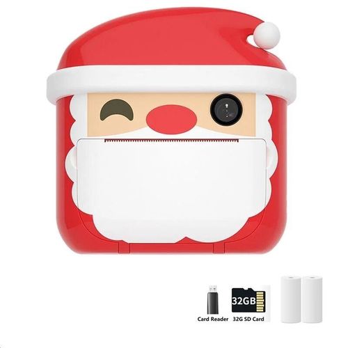 Appareil Photo instantané pour enfants,2.4 pouces,1080P,vidéo numérique,avec papier imprimé,jouets,cadeau d'anniversaire - Type Red 2 Rolls 32G