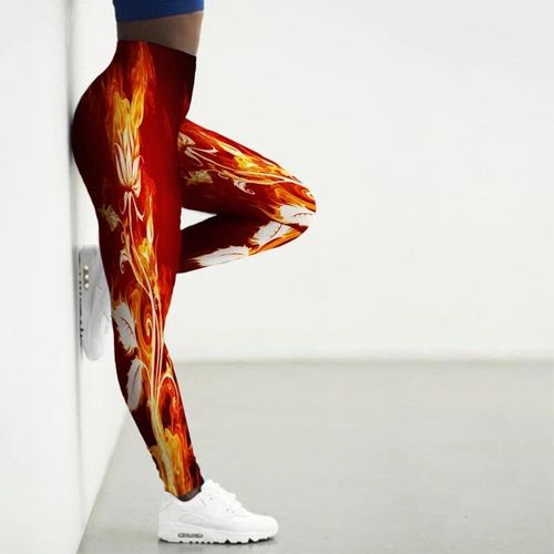 Leggings De Sport Femmes 3d Numérique Enquêter Imprimé Collants Yoga Pantalon Flamme Gym Vêtements Femme Workout Leggins Dames Xs-8xl