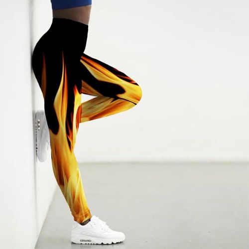 Leggings De Sport Femmes 3d Numérique Enquêter Imprimé Collants Yoga Pantalon Flamme Gym Vêtements Femme Workout Leggins Dames Xs-8xl