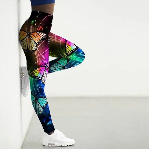 Leggings De Sport Taille Haute Pour Femmes,Collants À Imprimé Papillon 3d,Pantalon De Yoga,Legging De Gym,Leggings D'entraînement Pour Femmes,Sexy,Xs-8xl
