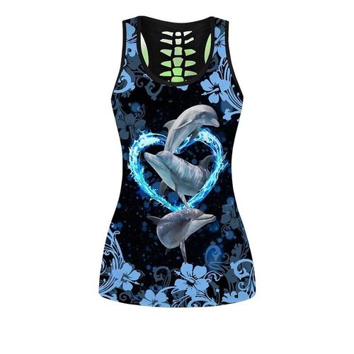 Été Femmes Mode Tigre Doldave Loup Tatouage Imprimé Dehors Yoga Imbibé Commandé Pantalon/Leggings Et Out Précieux Haut Ensemble Xs-8xl