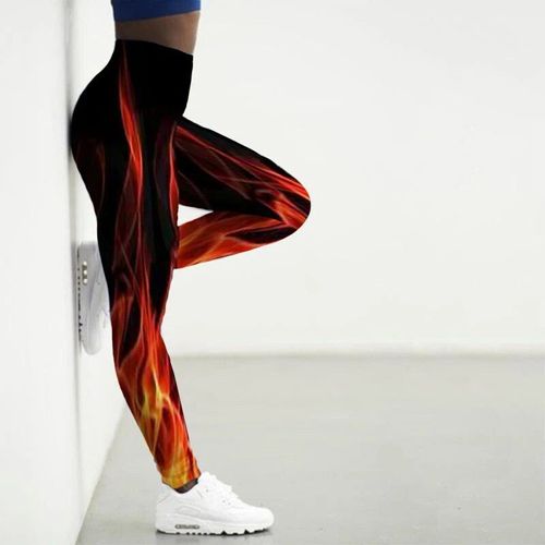 Leggings De Sport Femmes 3d Numérique Enquêter Imprimé Collants Yoga Pantalon Flamme Gym Vêtements Femme Workout Leggins Dames Xs-8xl