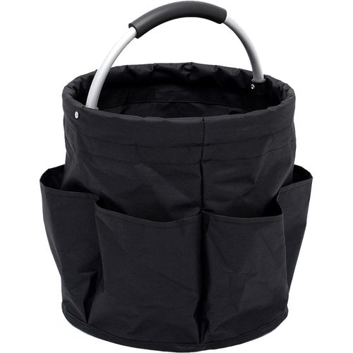 Panier Rangement Produit d'entretien?Noir?, 6 rangements pliables, avec poignée de transport