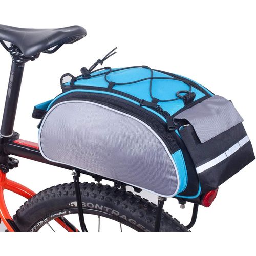 Support de panier de sac à dos de vélo 13L, bleu, sac de rangement arrière, sac de siège de vélo de Transport étanche