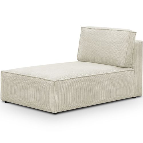 Méridienne Modulable En Velours Côtelé Beige