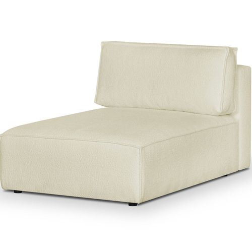 Méridienne Modulable En Tissu Bouclé Écru