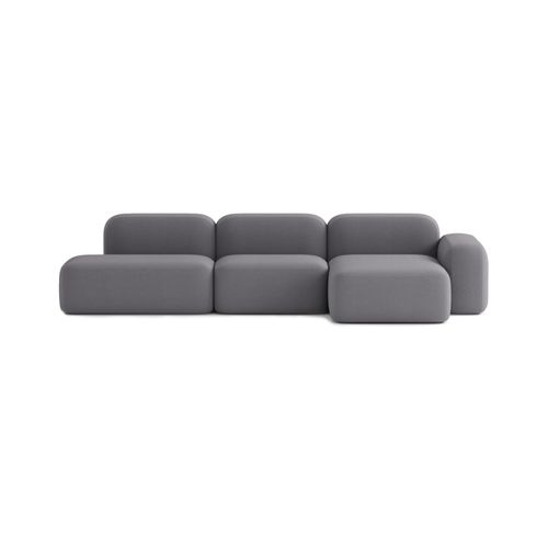 Canapé D'angle Modulable 5 Places En Tissu Gris Foncé