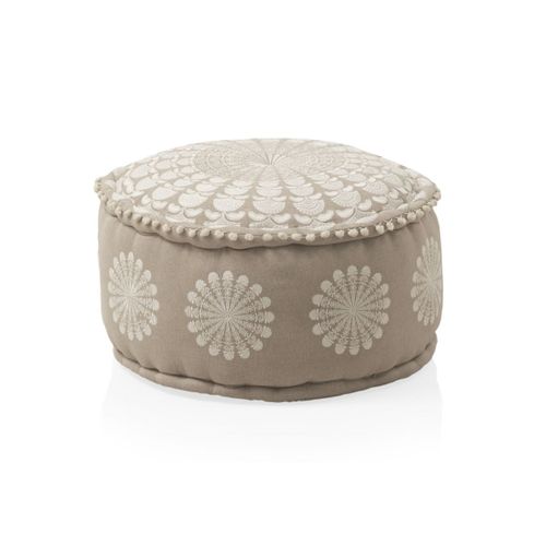 Pouf Rond En Textile Diamètre 55 Cm Lin