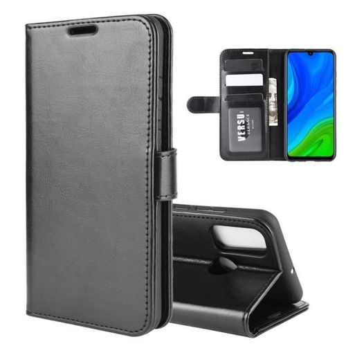 Coque Huawei P Smart (2020), Noir Cuir Haut Qualite Silicone Souple Fente De Cartes Elegante Ultra-Fin Couleur Pure