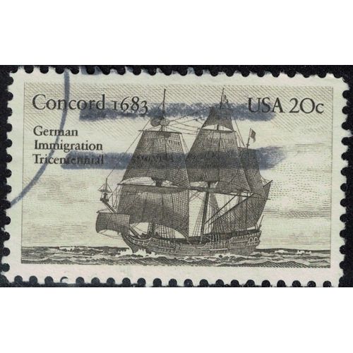 Etats Unis 1983 Oblitéré Used Tricentenaire De L'immigration Allemande Navire Voilier Concord Su