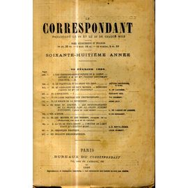 Le Correspondant N° 802 25 Fevrier 1896 Sommaire En Couverture