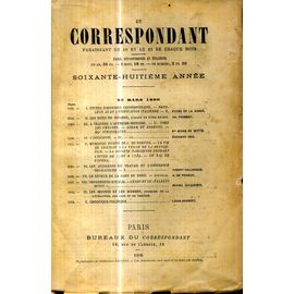 Le Correspondant N° 804 25 Mars 1896 Sommaire En Couverture