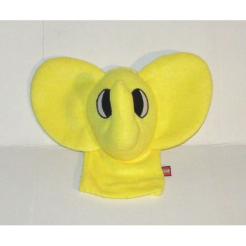 Peluche éléphant marionnette jaune lego