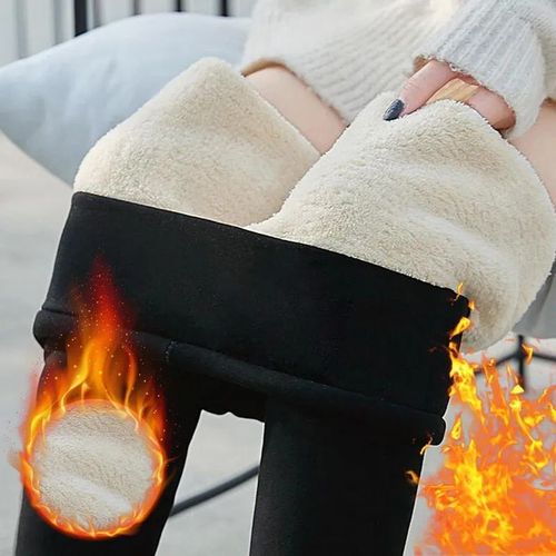 Leggings Thermiques En Laine D'agneau Pour Femmes,Pantalons Slim,Taille Haute,Velours Optique,Cachemire D'agneau,Chaud,Hiver