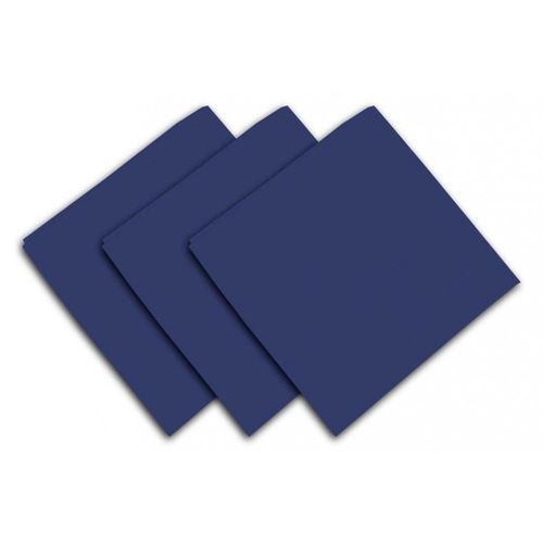 Lot De 3 Serviettes De Table 40x40 Cm Alix Bleu Jean, Par Soleil D'ocre