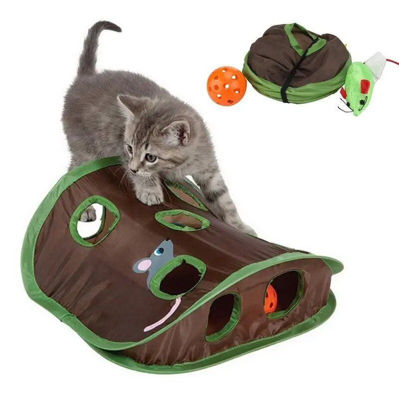 Tunnel Interactif  9 Trous Pour Chat,Jeu De Cache,Souris,Su... - 3
