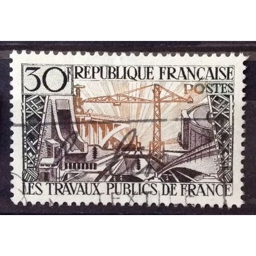 Travaux Publics De France 30f (Très Joli N° 1114) Obl - France Année 1957 - Brn83 - N31421