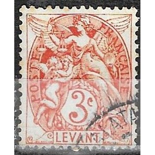 Levant (Liban, Syrie, Turquie...), Bureaux Français 1902 / 1920, Beau Timbre Yvert 11, Type Blanc 3c. Orange, Oblitéré, Tbe.