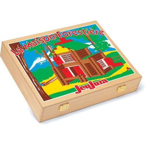 Jeu De Construction Chalet - 135 Pieces - Coffret Bois